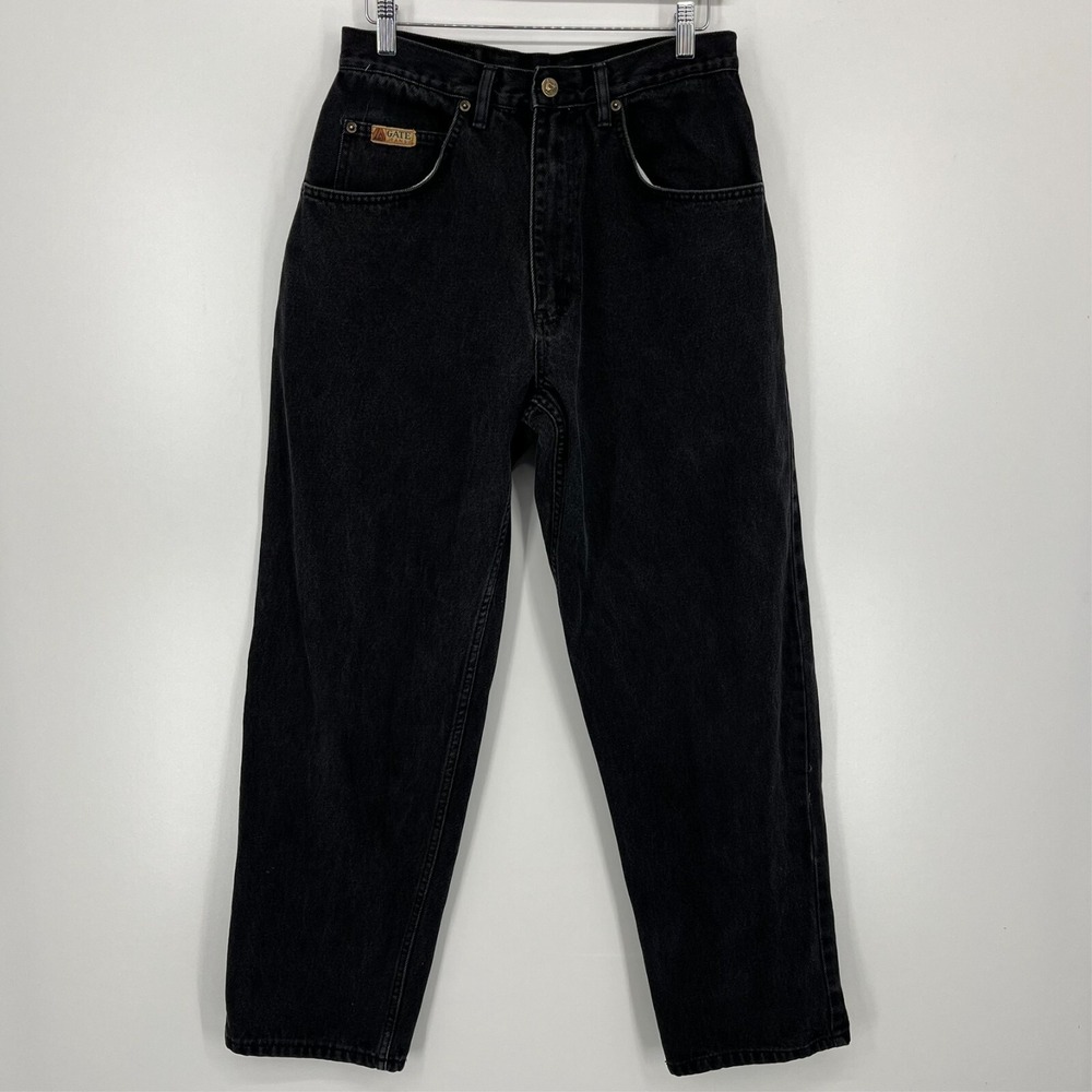 Vintage LA Gate Classic Jeans Mens 32 Black Denim Straight Leg 100% Cotton 90s